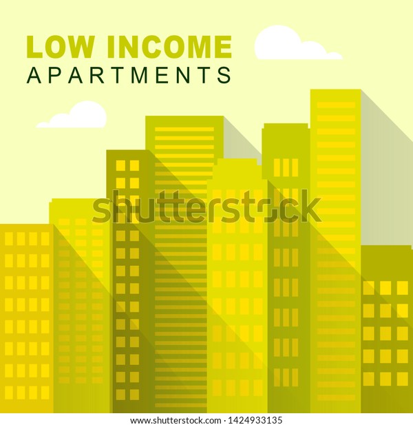 Low Income Apartments Condos Cityscape Demonstrating Stock