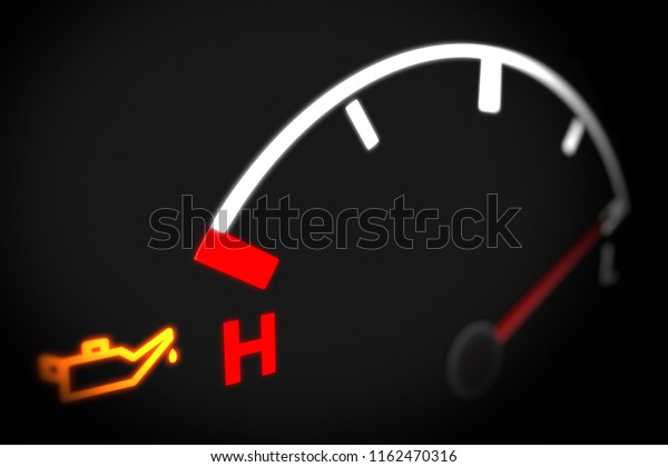 Low Oil Pressure Warning Light on Car\
Dashboard. 3D\
illustration.\

