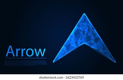 Low Poly Arrow Mark Design – Geometric Polygonal Style Directional Symbol in Modern Minimal Look