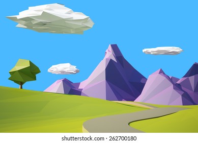 Low Poly Mountain Landscape