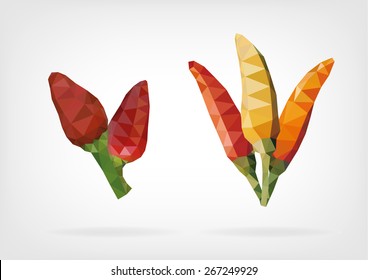Low Poly Tabasco Peppers