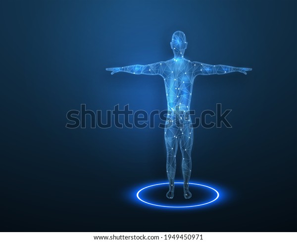 Low Poly Wireframe Human Body Abstract Stock Illustration 1949450971 ...