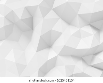 Low Polygon 3d Rendering White Background.