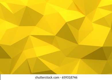 Low Polygon 3d Rendering Yellow Wall Texture And Background - Illustration Picture