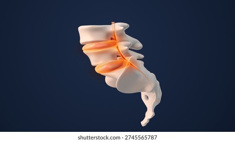 Lower Back Sciatica Nerve Pain Concept 3D Illustration