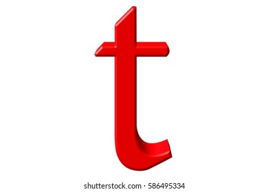 Lowercase Letter T Isolated On White Stock Illustration 586495334 ...