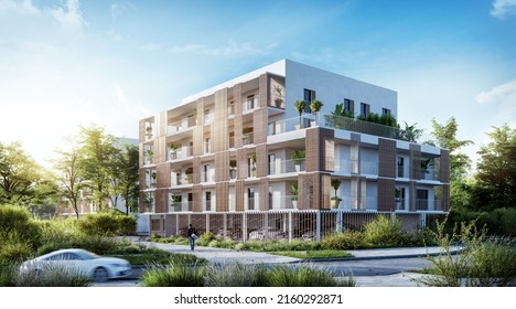 Low-rise Residential Complex 3d Rendering