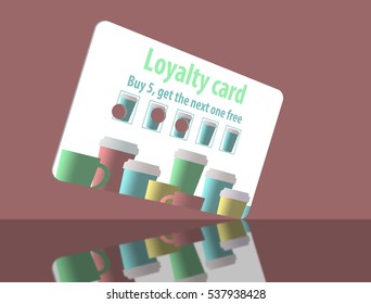 A loyalty card, mock card from a coffee shop illustrates the idea of loyalty cards for loyal customers. Isolated - Powered by Shutterstock