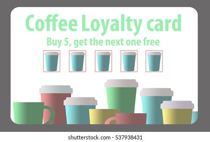 A loyalty card, mock card from a coffee shop illustrates the idea of loyalty cards for loyal customers. Isolated - Powered by Shutterstock