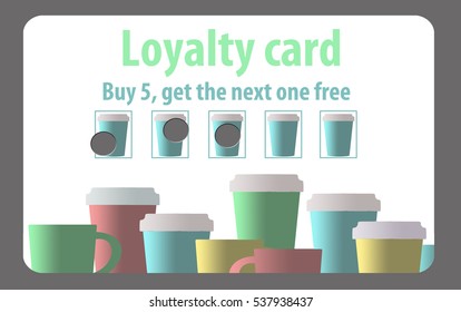 A loyalty card, mock card from a coffee shop illustrates the idea of loyalty cards for loyal customers. Isolated - Powered by Shutterstock