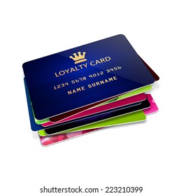 Loyalty Cards Isolated Over White Background