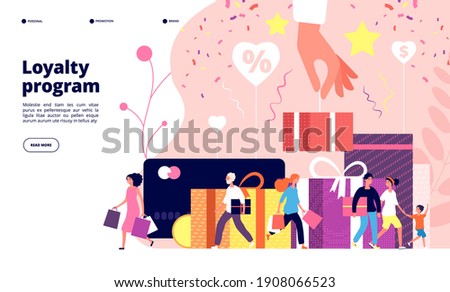 Similar – Image, Stock Photo Hand with a gift on pink background with copy space