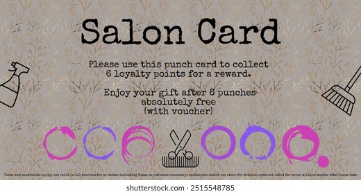 A loyalty punch card for a salon - Powered by Shutterstock