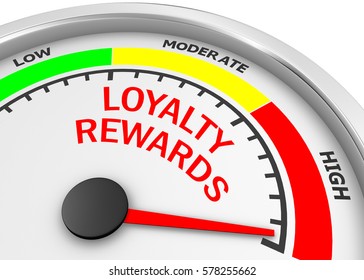 loyalty rewards level to maximum conceptual meter, 3d rendering