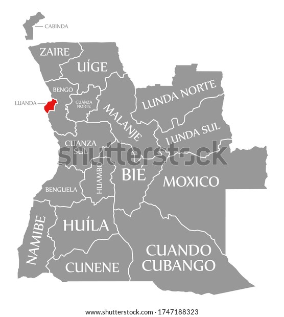 Luanda Red Highlighted Map Angola Stock Illustration 1747188323 Shutterstock 9892