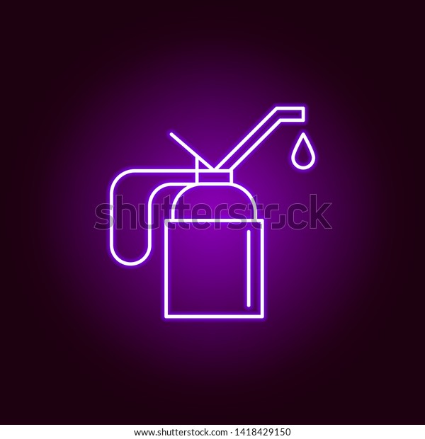 lubricant oil outline icon in neon\
style. Elements of car repair illustration in neon style icon.\
Signs and symbols can be used for web, logo, mobile app, UI,\
UX