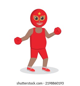 Lucha Libre African Taunt Design Character On White Background