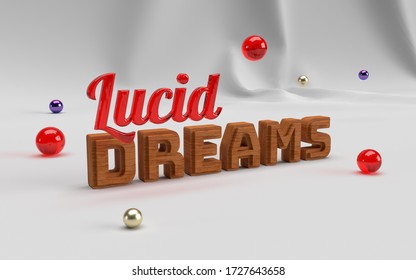 Lucid Dreams Text On Grey Background 3D Rendering.