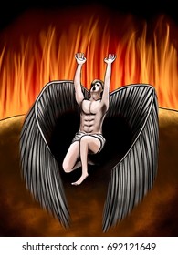 Lucifer the Fallen Angel Drawing Artwork Illustration 