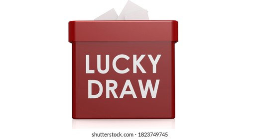 Lucky Draw Box Isolated With White Background, 3D Rendering