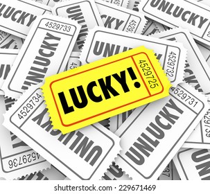 Lucky Golden Ticket Winner Defeats Odds Vs Unlucky Losers In A Raffle Or Fundraising Contest 