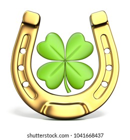 Horseshoe Four Leaf Clover Lucky Symbol Stock Vector (Royalty Free ...