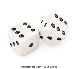 Lucky White Dice Isolated On White Stock Illustration 151663040 ...