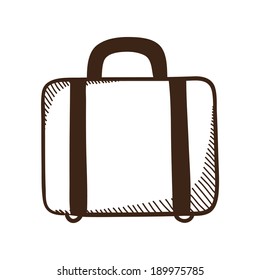 Luggage Symbol. Isolated Sketch Icon Pictogram. 