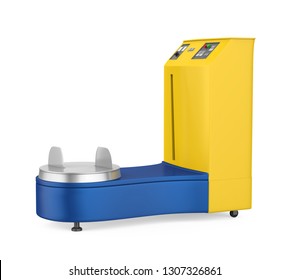 Luggage Wrapping Machine Isolated. 3D rendering