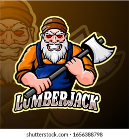 Lumberjack Esport Logo Mascot Design Stock Illustration 1656388798 ...