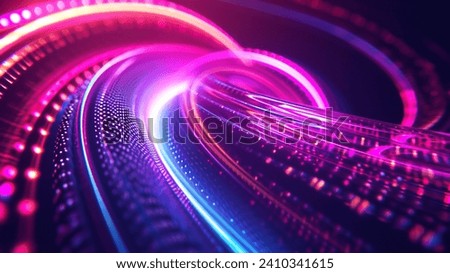 Luminescent Groove Mesmerizing 3D Rhythmic Display Neon Pulsating Disco Lights Abstract Motion, Creating Energetic Dance Vivid Luminescence  Foto d'archivio © 