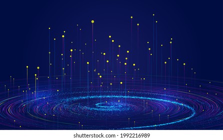 The Luminous Lines On The Spiral Line Converge The Background Of Big Data Of Internet Science And Technology