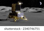 Luna 25 lander russian lunar exploration program 3D render. 3D Illustration