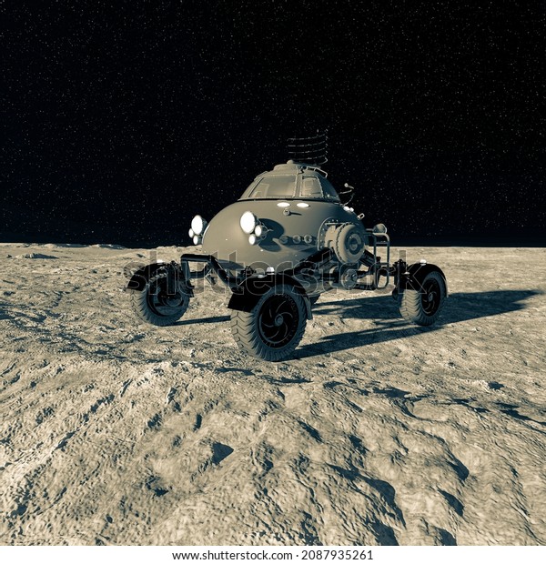 lunar roving
vehicle on the moon, 3d
illustration