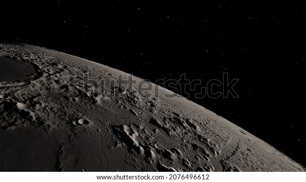 Lunar\
surface, lunar craters, lunar mountains, high quality, high\
resolution, cinematic style, realistic 3d\
render