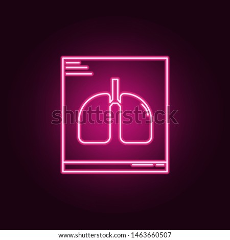Lungs X-Ray neon icon. Elements of Medecine set. Simple icon for websites, web design, mobile app, info graphics