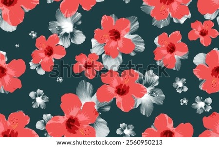 Similar – Image, Stock Photo Vibrant Hibiscus Bloom in Lush Greenery, Praia Emilia