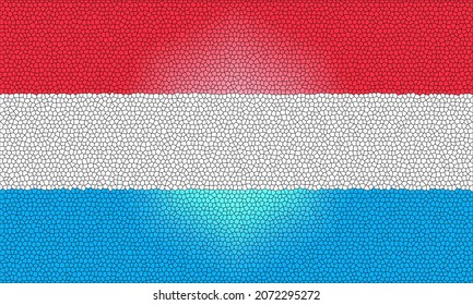 Luxembourg  flag. LU national banner. Luxembourg  patriotism symbol. State banner of capital of  Luxembourg . Nation independence logo LUX. Flag with stained glass texture effect. 2D Image