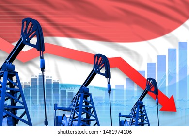 Luxembourg oil industry concept, industrial illustration - lowering, falling graph on Luxembourg flag background. 3D Illustration - Shutterstock ID 1481974106