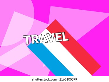 Luxembourg travel. Government flag on colorful background. Luxembourg Luxembourg travel concept. Metaphor excursion in cities LUX. Abstract geometric style, 3d image