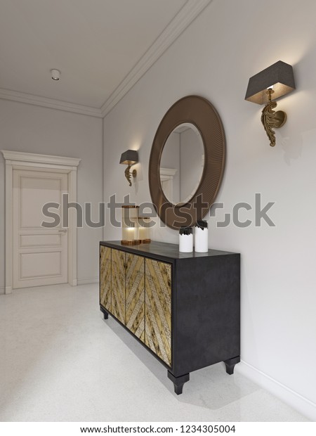 Luxurious Art Deco Style Dresser Gilded Stock Illustration 1234305004