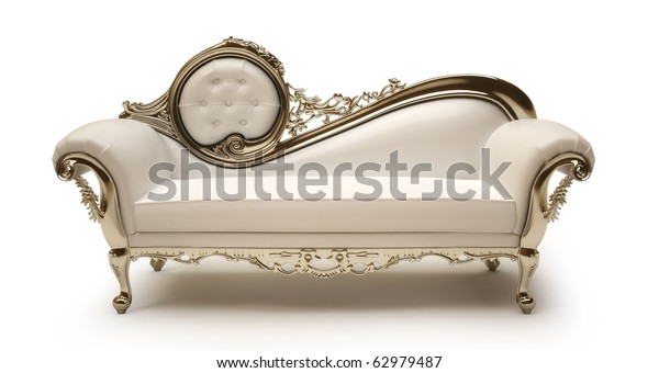 白い背景に豪華なソファ のイラスト素材