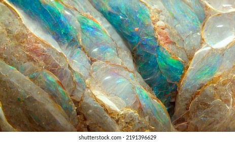 Luxurious Texture Australian Opal, Close Up.