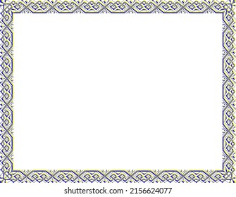 Luxurious  Vintage Rectangle Embossed Frame Backgrounds With Geometric 3D Pattern, Frame For Text. 