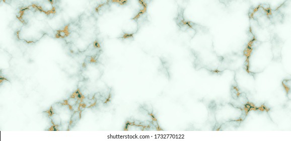 Luxury Background Of Marble Green Emerald Tone With Golden Texture For Design Pattern And Backdrop. Display Products For Background For Interior Design  Websites And Office.
