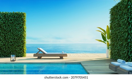 Luxury Beach Sea View Pool Villa - 3D Rendering