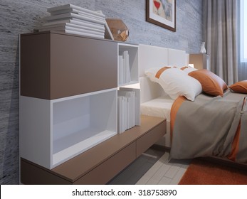 Luxury Bedroom In Unique Design. 3D Render