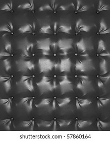 Luxury Black buttoned leather texture useful as background. Extralarge resolution