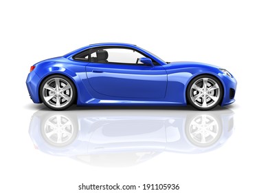 Luxury Blue Sports Car 3D