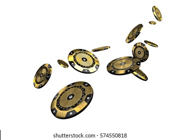 Luxury Casino Chip Gold And Diamond 3d Rendering Image